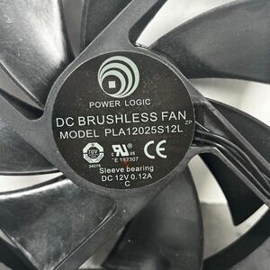 Power Logic PLA12025S12L DC Brushless Fan 12V 0.12A 120mm Case Cooling Fan Black